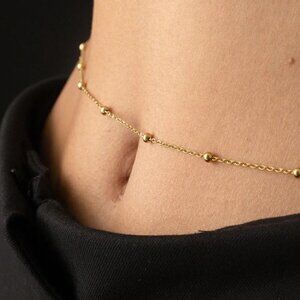 3/$35 18K Gold Plated Satellite Bead Waist Chain Minimalist Dainty Belly Chain